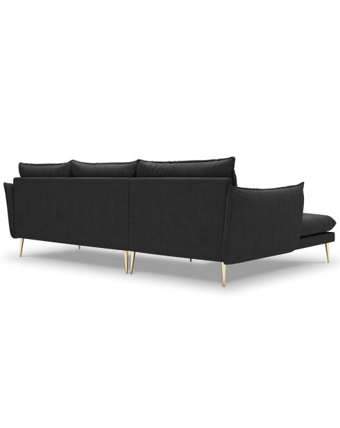 Canapé d'angle gauche velours elio gris foncé - 251x170x97 cm