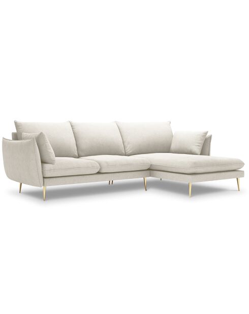 Canapé d'angle droit elio beige clair - 251x170x97 cm