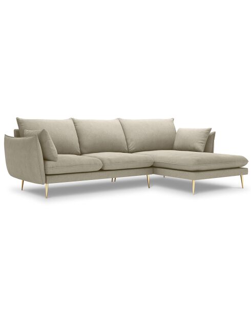 Canapé d'angle droit elio beige - 251x170x97 cm