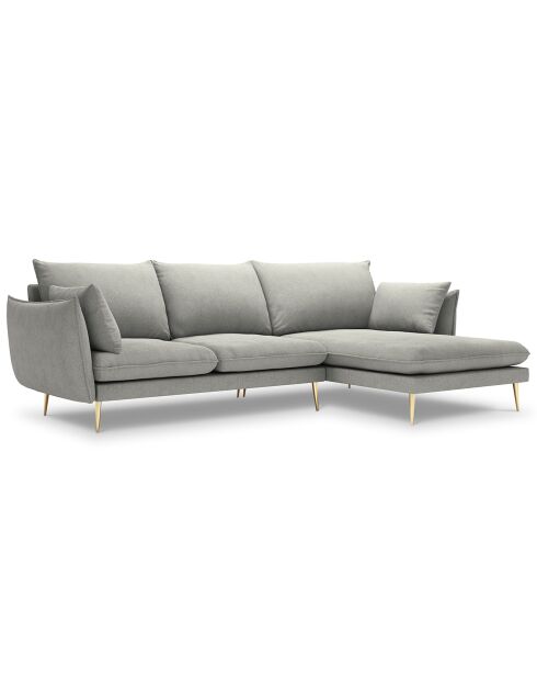 Canapé d'angle droit elio gris clair - 251x170x97 cm