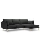 Canapé d'angle droit velours elio gris foncé - 251x170x97 cm