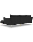 Canapé d'angle droit velours elio gris foncé - 251x170x97 cm
