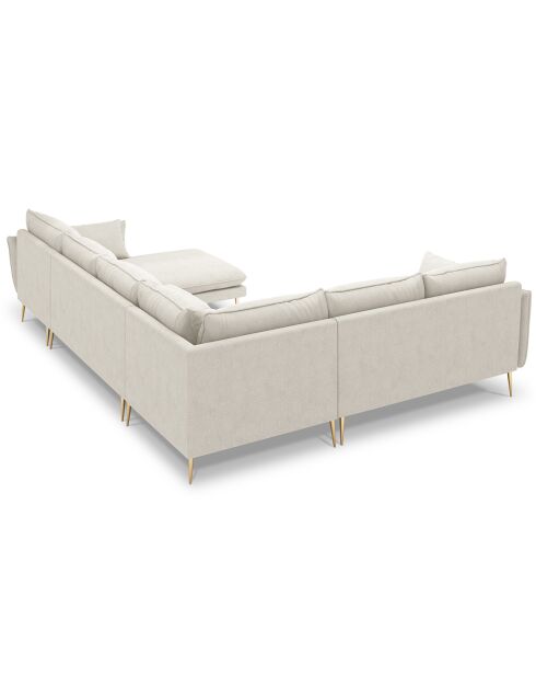 Canapé d'angle gauche panoramique Elio beige clair - 337x244x95 cm