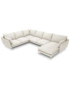 Canapé d'angle gauche panoramique Elio beige clair - 337x244x95 cm