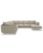 Canapé d'angle gauche panoramique Elio beige - 337x244x95 cm