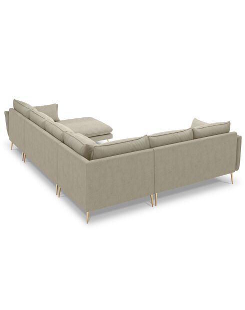 Canapé d'angle gauche panoramique Elio beige - 337x244x95 cm