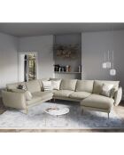 Canapé d'angle gauche panoramique Elio beige - 337x244x95 cm