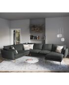 Canapé d'angle gauche panoramique Elio gris foncé - 337x244x95 cm