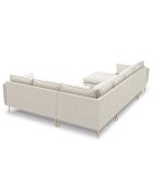 Canapé d'angle droit panoramique Elio beige clair - 337x244x95 cm