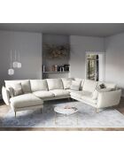 Canapé d'angle droit panoramique Elio beige clair - 337x244x95 cm