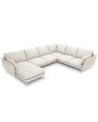 Canapé d'angle droit panoramique Elio beige clair - 337x244x95 cm