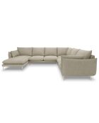Canapé d'angle droit panoramique Elio beige - 337x244x95 cm