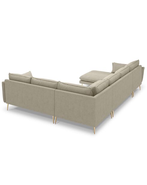 Canapé d'angle droit panoramique Elio beige - 337x244x95 cm