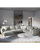 Canapé d'angle droit panoramique Elio gris clair - 337x244x95 cm