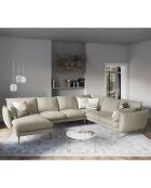 Canapé d'angle droit panoramique Elio beige - 337x244x95 cm