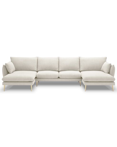 Canapé panoramique elio beige clair - 344x170x97 cm
