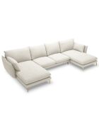 Canapé panoramique  elio beige clair - 344x170x97 cm