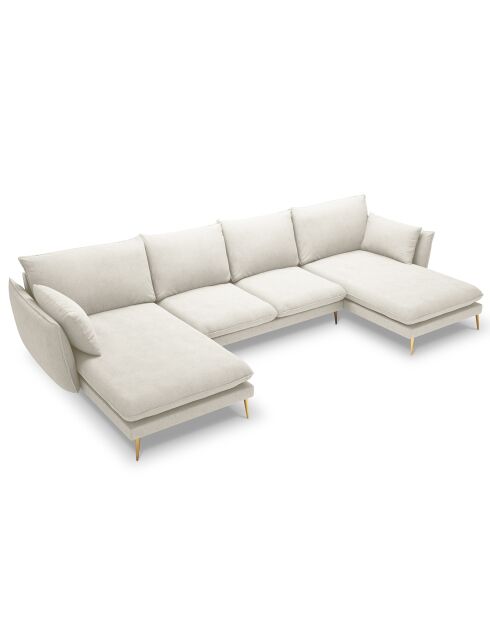 Canapé panoramique  elio beige clair - 344x170x97 cm