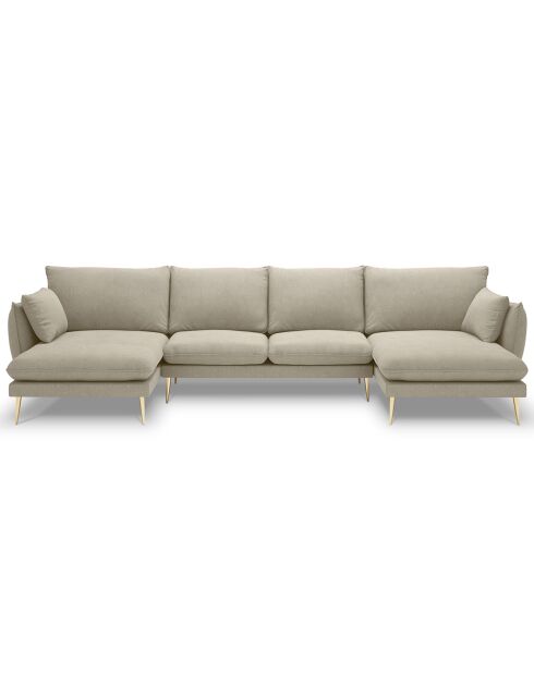 Canapé panoramique elio beige - 344x170x97 cm
