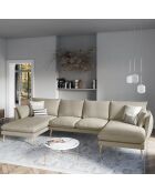 Canapé panoramique  elio beige - 344x170x97 cm