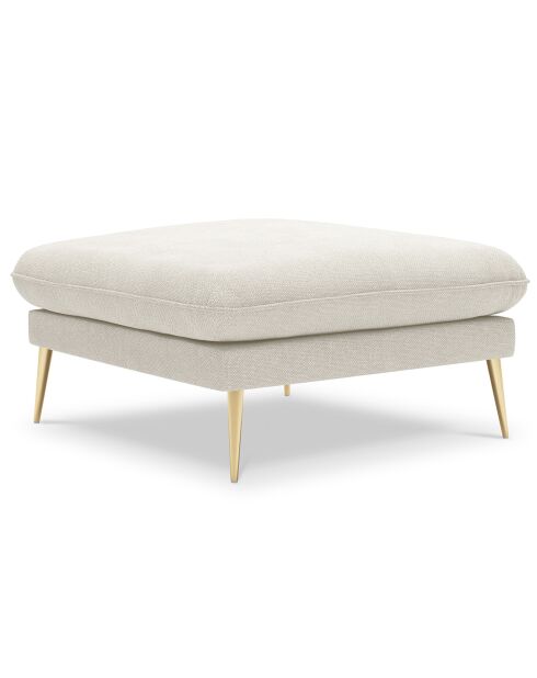 Pouf velours Elio beige clair - 100x80x45 cm