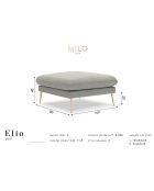 Pouf velours Elio beige clair - 100x80x45 cm