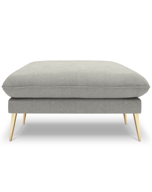 Pouf velours Elio gris clair - 100x80x45 cm