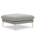 Pouf velours Elio gris clair - 100x80x45 cm