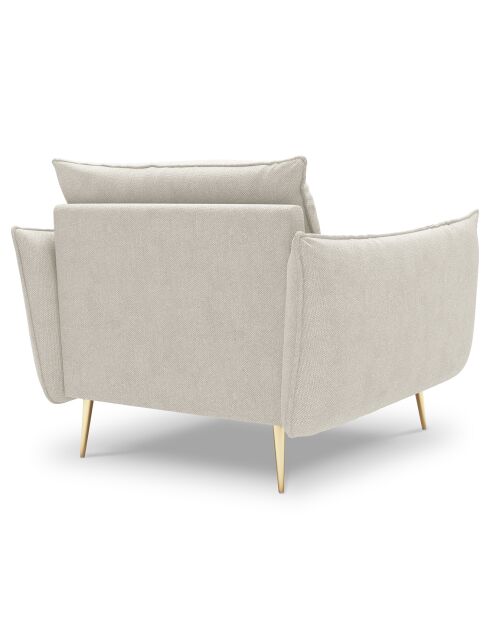 Fauteuil velours Elio beige clair - 93x100x97 cm