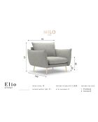 Fauteuil velours Elio beige clair - 93x100x97 cm