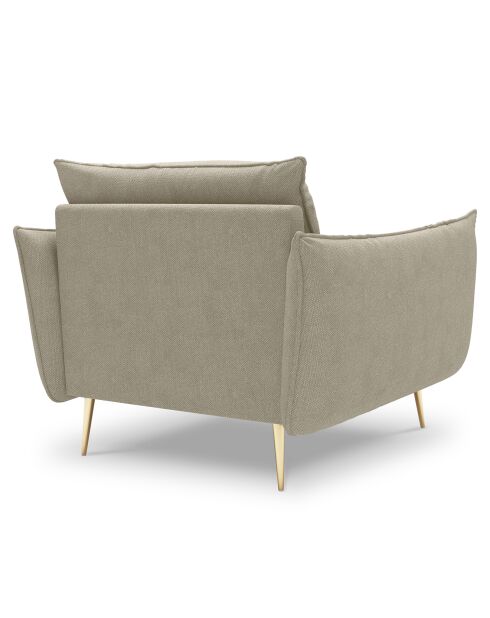 Fauteuil velours Elio beige - 93x100x97 cm
