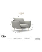 Fauteuil velours Elio beige - 93x100x97 cm