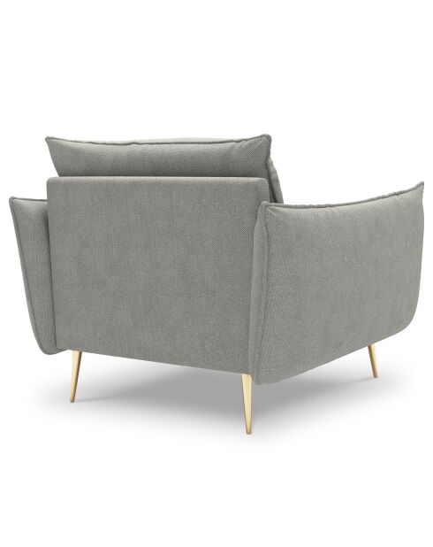 Fauteuil velours Elio gris clair - 93x100x97 cm