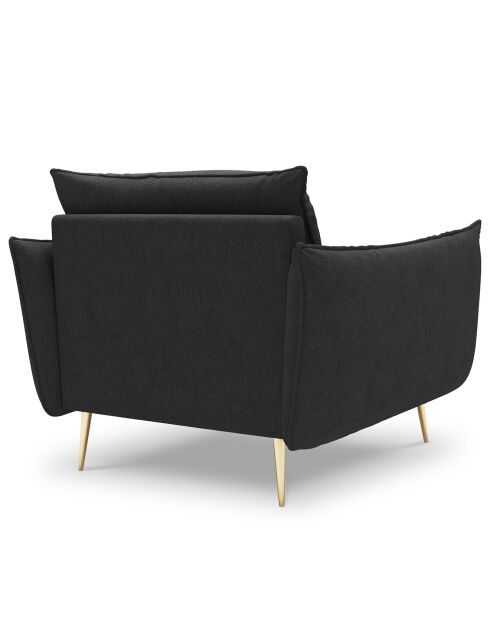 Fauteuil velours Elio gris foncé - 93x100x97 cm