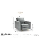 Fauteuil velours Elio gris foncé - 93x100x97 cm