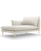 méridienne en Velours gauche Elio beige clair - 170x107x97 cm
