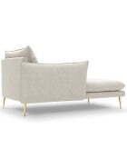 méridienne en Velours gauche Elio beige clair - 170x107x97 cm