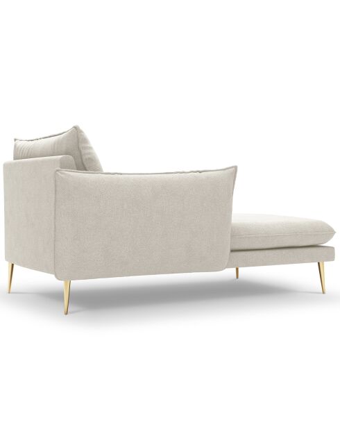 méridienne en Velours gauche Elio beige clair - 170x107x97 cm