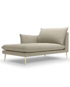 méridienne en Velours gauche Elio beige - 170x107x97 cm