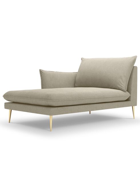méridienne en Velours gauche Elio beige - 170x107x97 cm