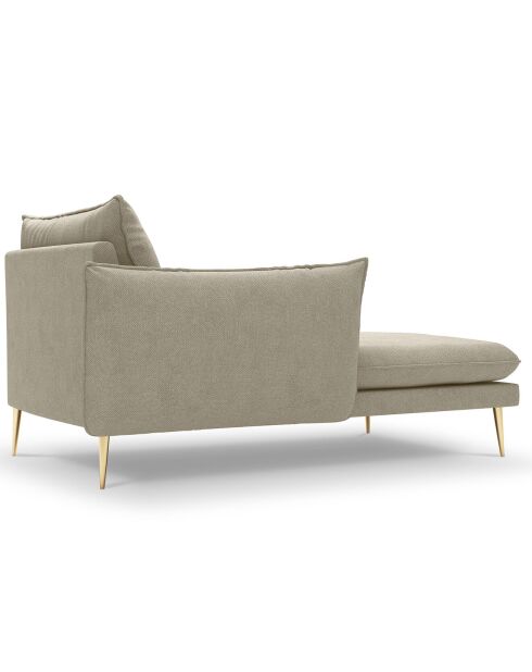 méridienne en Velours gauche Elio beige - 170x107x97 cm