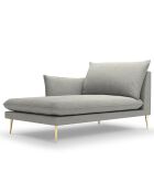 méridienne en Velours gauche Elio gris clair - 170x107x97 cm