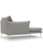 méridienne en Velours gauche Elio gris clair - 170x107x97 cm