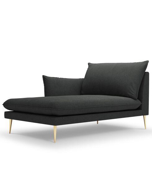 méridienne en Velours gauche Elio gris foncé - 170x107x97 cm