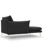 méridienne en Velours gauche Elio gris foncé - 170x107x97 cm