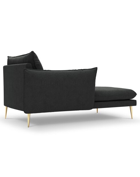 méridienne en Velours gauche Elio gris foncé - 170x107x97 cm
