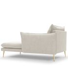 méridienne en Velours droite Elio beige clair - 170x107x97 cm