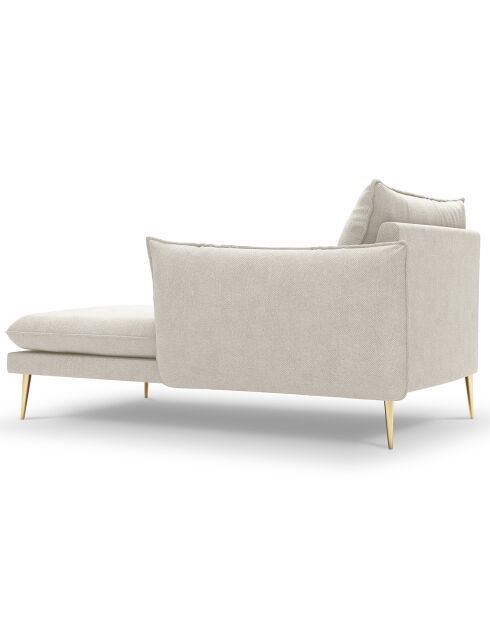 méridienne en Velours droite Elio beige clair - 170x107x97 cm