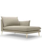 méridienne en Velours droite Elio beige - 170x107x97 cm