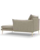 méridienne en Velours droite Elio beige - 170x107x97 cm